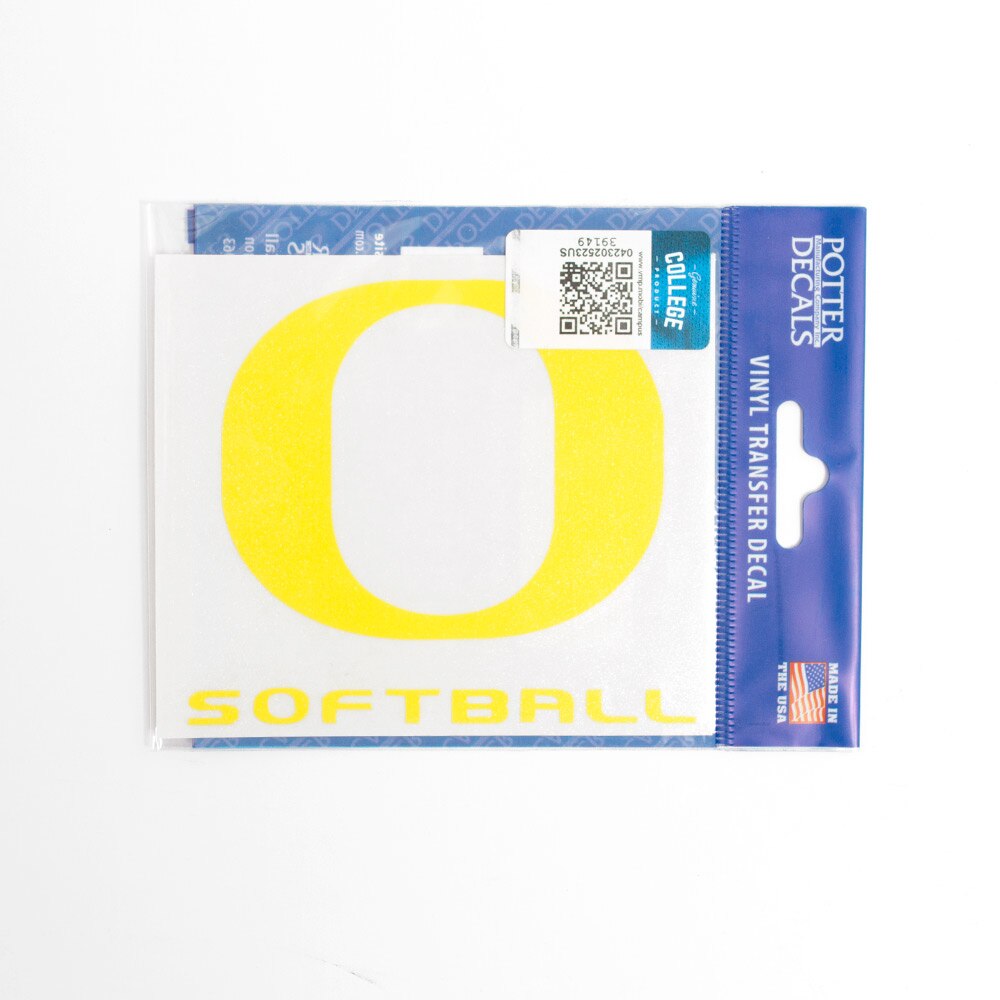 Classic Oregon O, Softball, Decal, 4"x4"